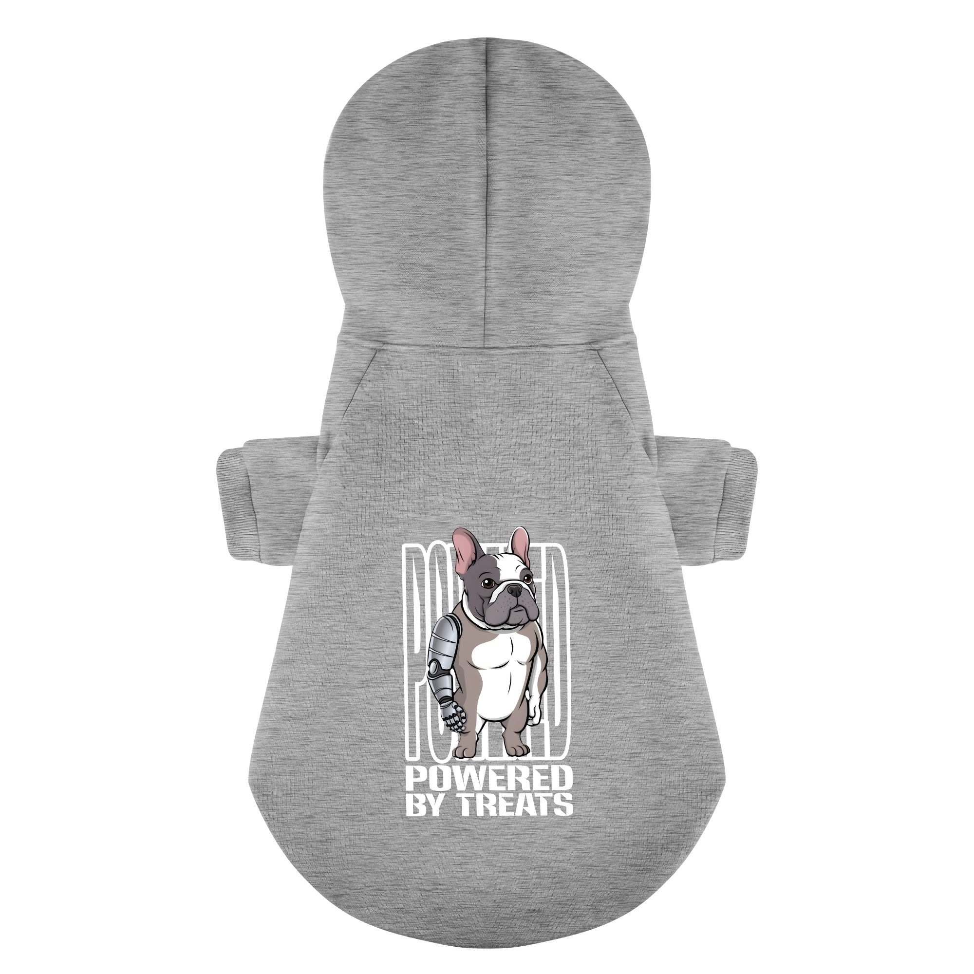 Powered By Treats - Stylish Personalized French Bulldog Hoodies With Funny Quotes – Stylish, Cozy, And Premium 100% Cotton Indoor Comfort