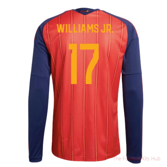 [LK] 2026/27 Spain Long Sleeve Home Shirt (Williams Jr. 17)
