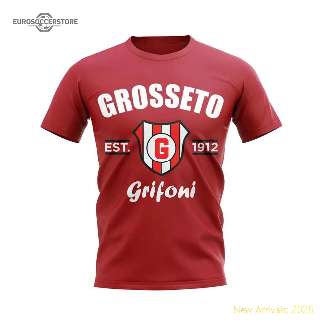 Popular Authentic Grosseto Established Football T-Shirt (Red)