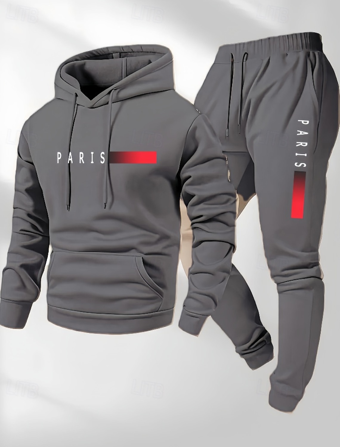 Men's 2 Piece Tracksuit Sports Sweatpants Hooded Sweatshirt with