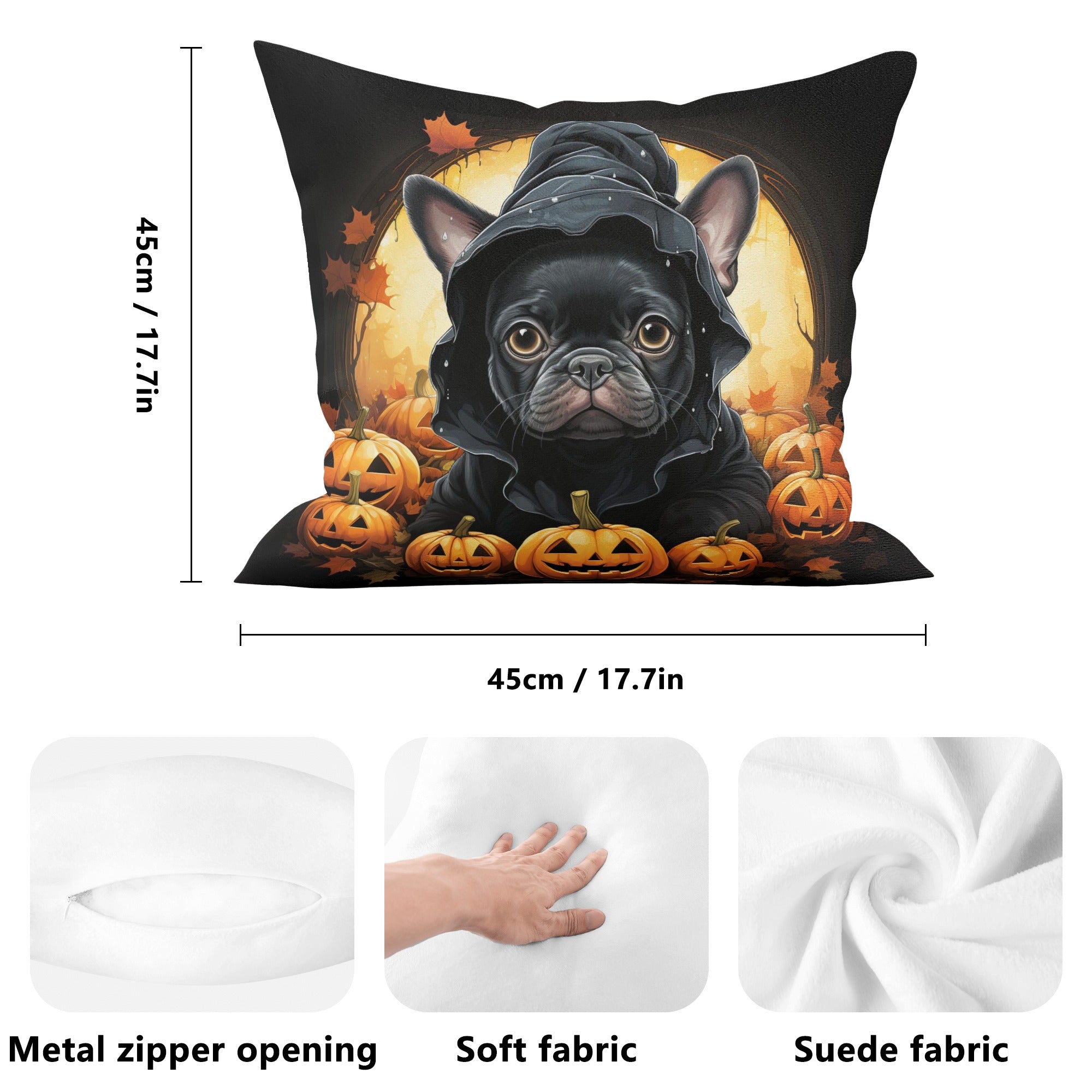 - Frenchie Vibes -double Side Printing Pillow Cover Summer Wear