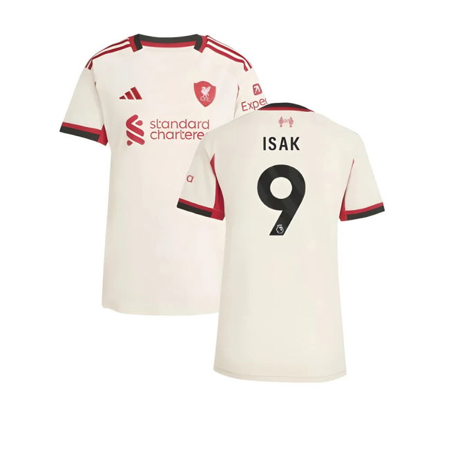 Liverpool Official Away Football Shirt 2025-20 Season Isak 9 L M Wo...