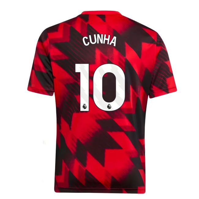 2025-2026 Man Utd Pre-Match Jersey (Red) - Kids (Cunha 10)
