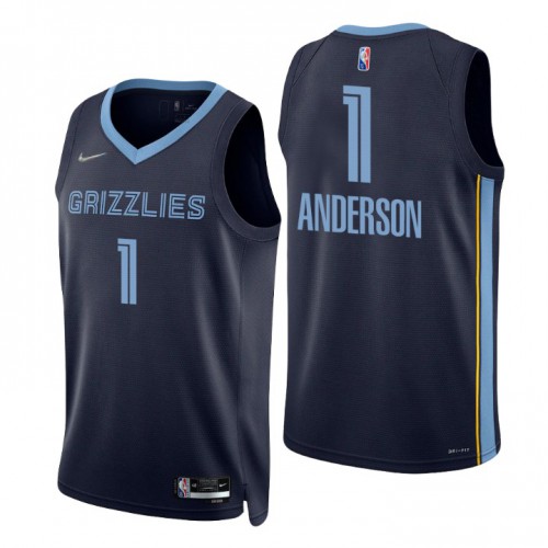 Nike Memphis Grizzlies #1 Kyle Anderson Navy Mens 2021-22 NBA 75th Anniversary Diamond Swingman Jersey ¨C Icon Edition Mens