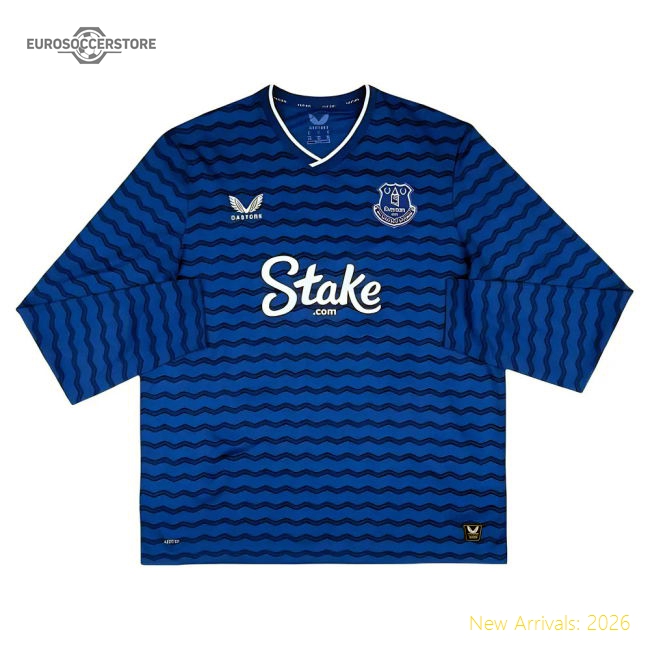 Authentic 2025-2026 Everton Home Long Sleeve Shirt - Premium Quality