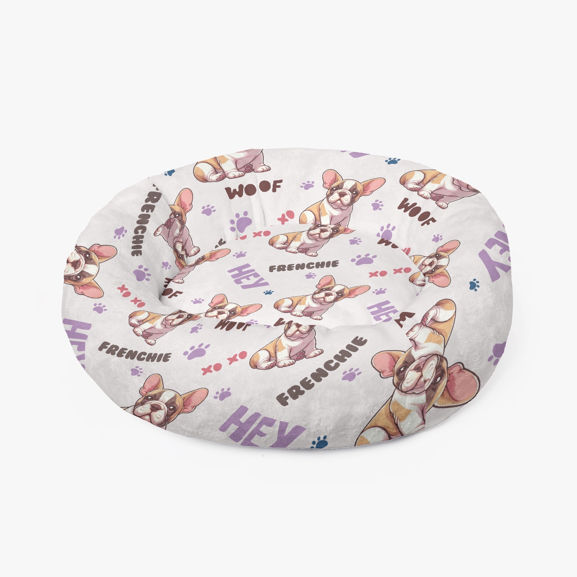 Bean- Cloud-Comfort Frenchie Bed | Anti-Anxiety French Bulldog Donut Bed