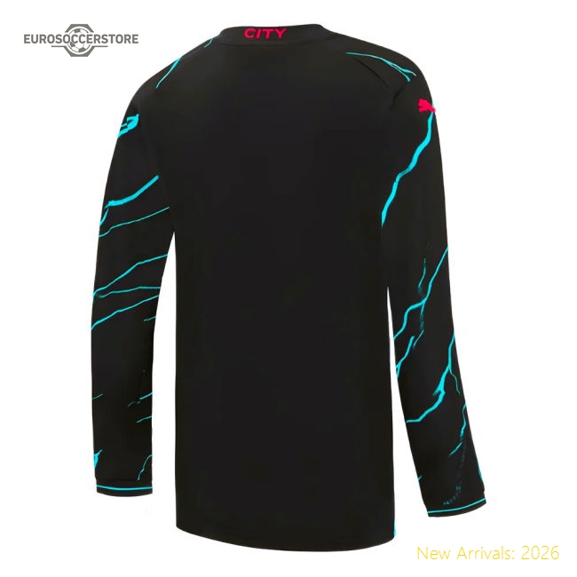 2023-2024 Man City Long Sleeve Third Shirt (Kids)