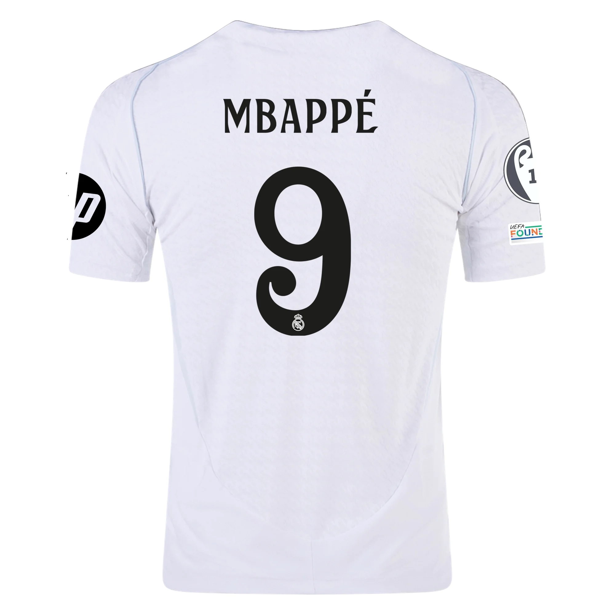 Buy Kylian Mbappe Real Madrid Authentic Home Soccer Jersey 24/25 Champions League White Black