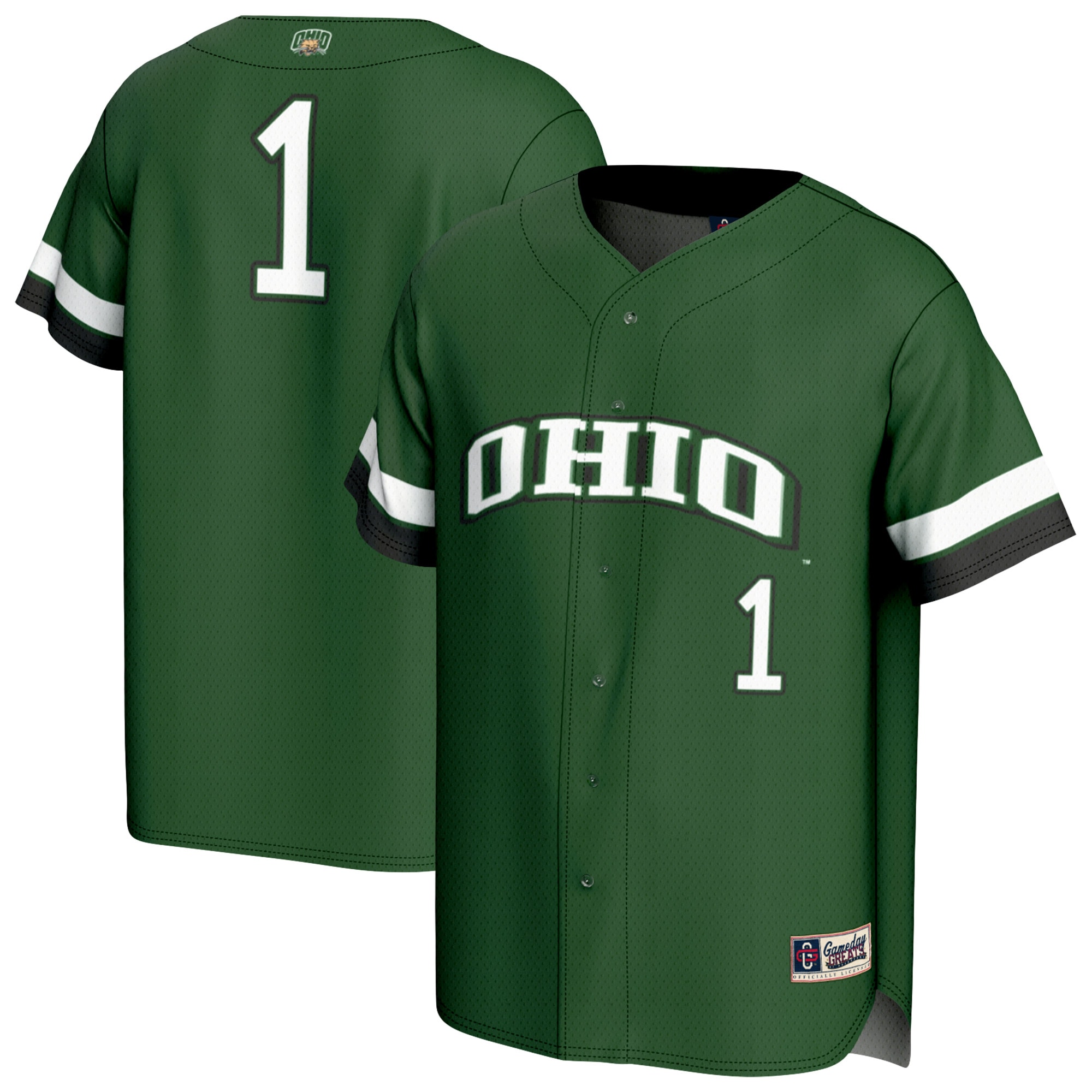 [NJP] Ohio Bobcats GameDay Greats Youth Lightweight Collegiate Baseball Fashion Jersey - Green