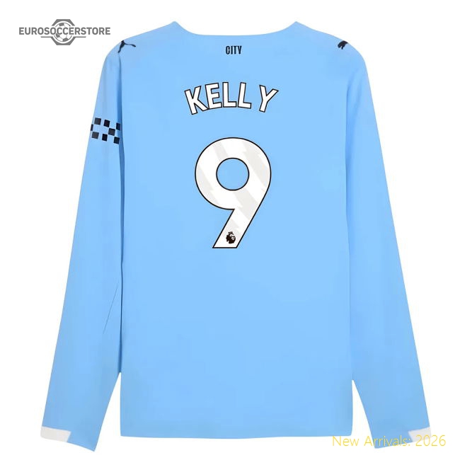 Premium 2025-2026 Man City Authentic Long Sleeve Home Shirt (kelly 9