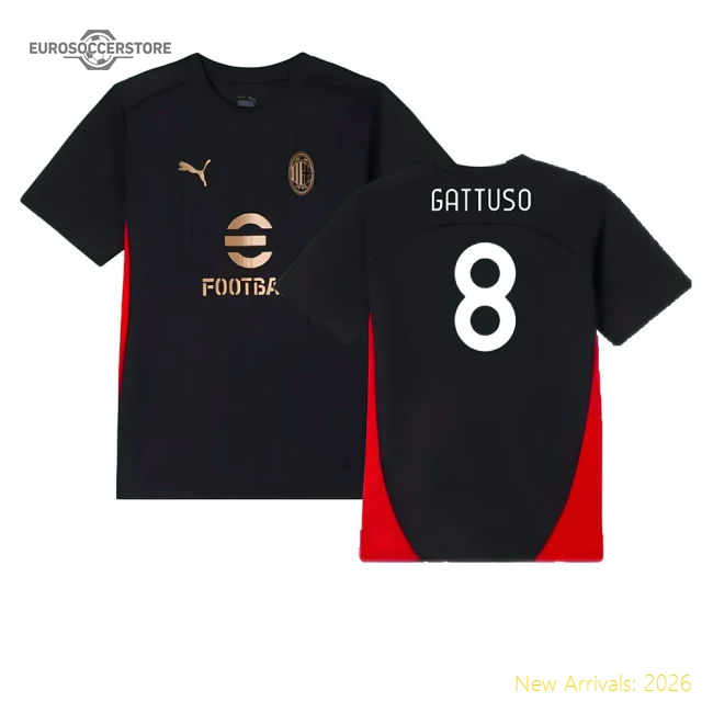 Fan-Favorite 2024-2025 Ac Milan Training Shirt (Black) - Kids (Gattuso