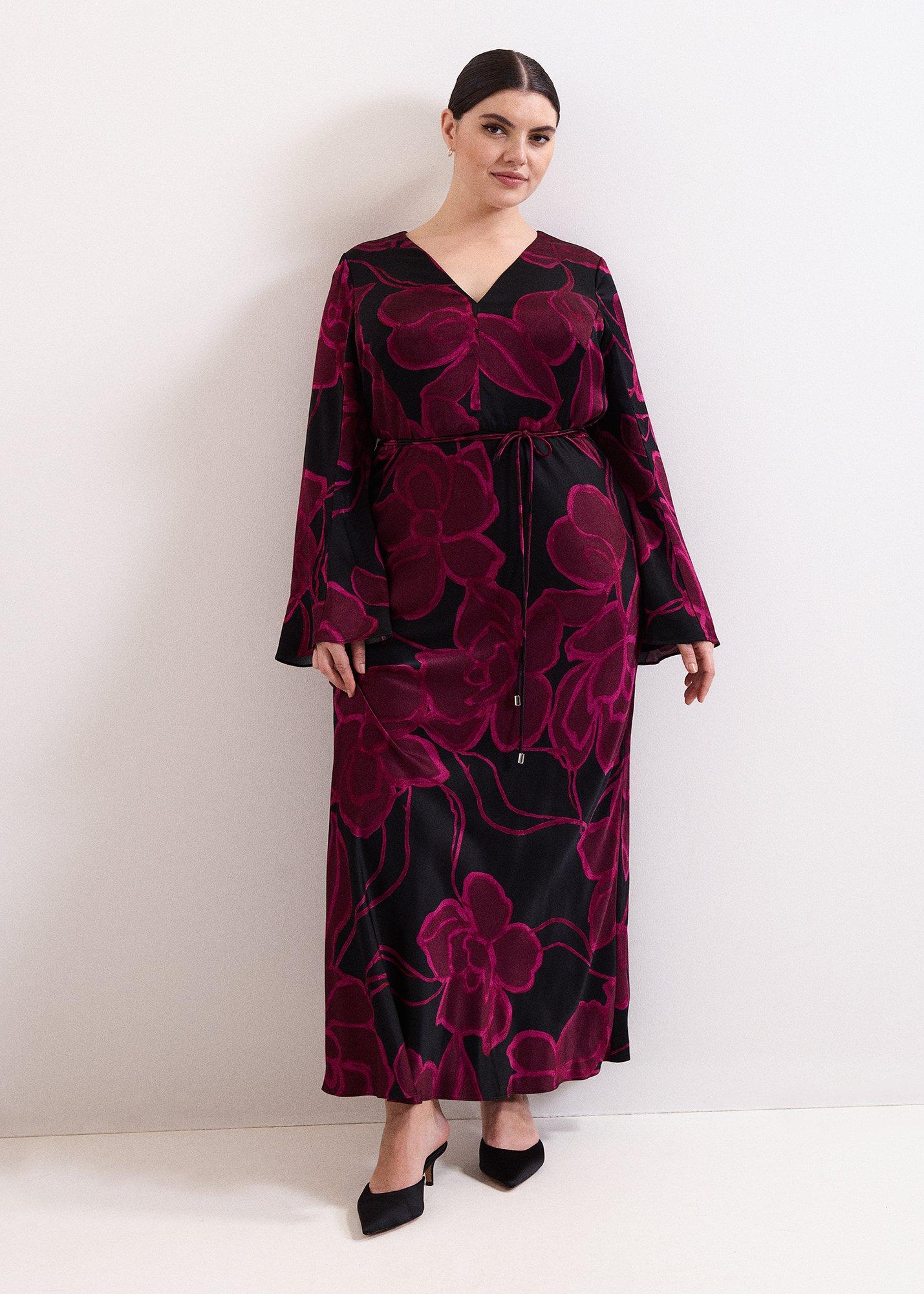 Rhea Printed Satin Maxi Dress