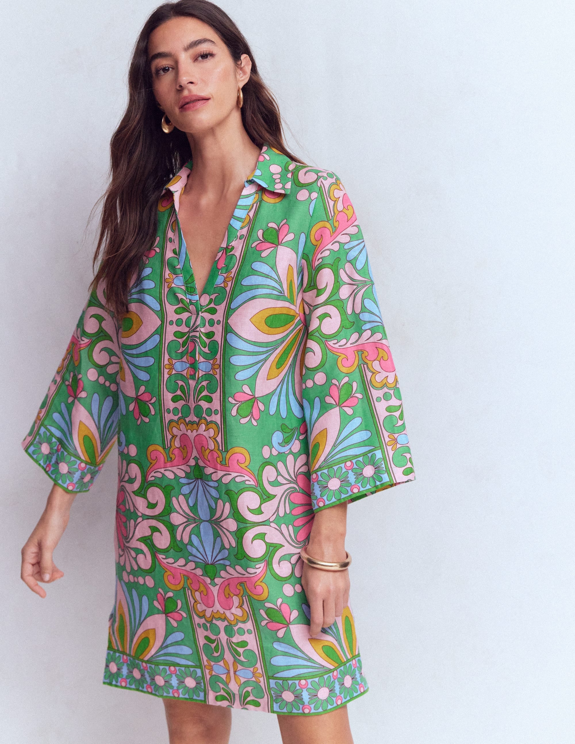 Carmen Linen Short Dress