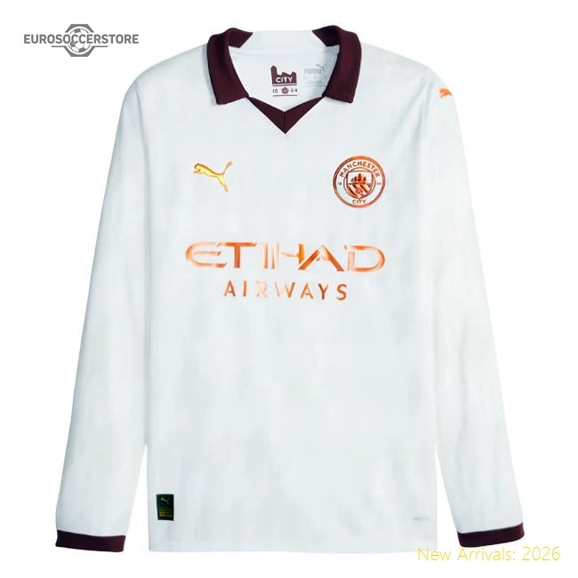 High-Quality Top-Grade 2023-2024 Man City Long Sleeve Away Shirt