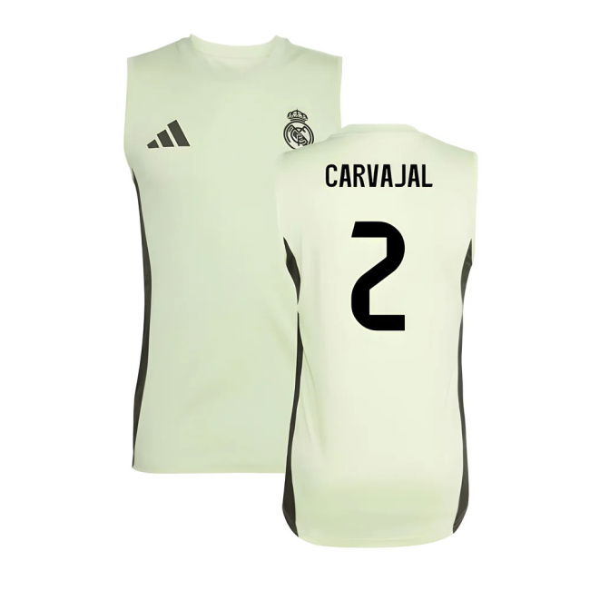 2025-2026 Real Madrid Sleeveless Training Jersey (Almost Lime) (Carvajal 2)