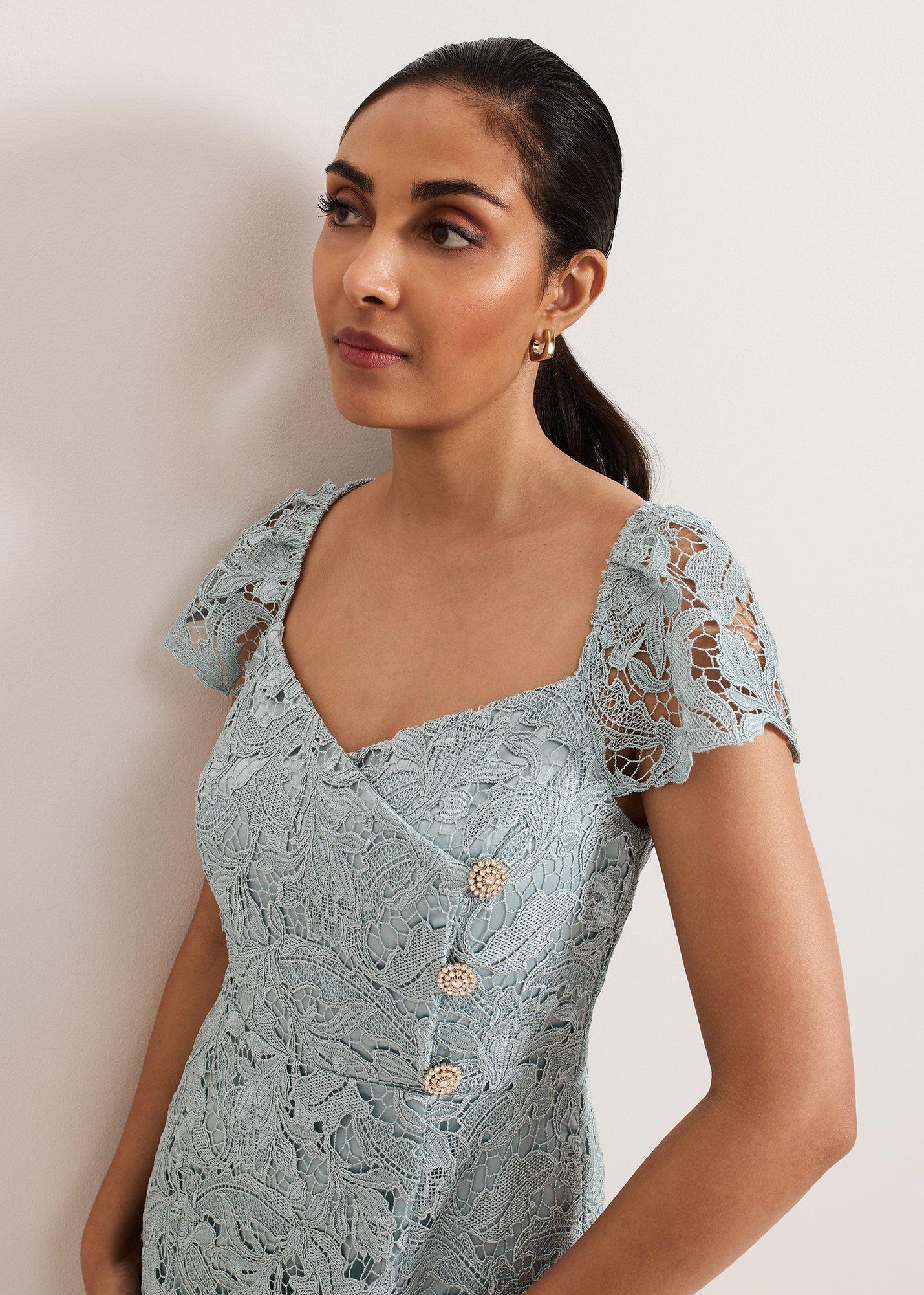 Petite Phia Tux Lace Maxi Dress