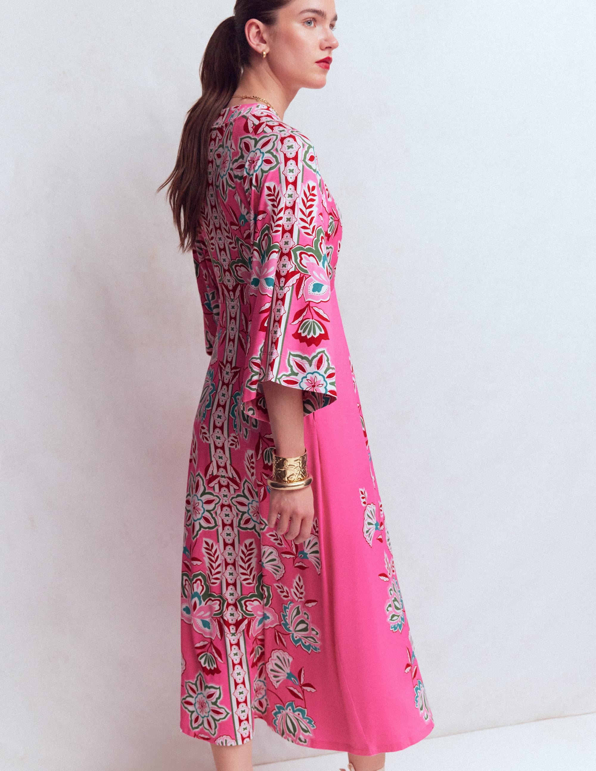 Nell Kimono Midi Jersey Dress