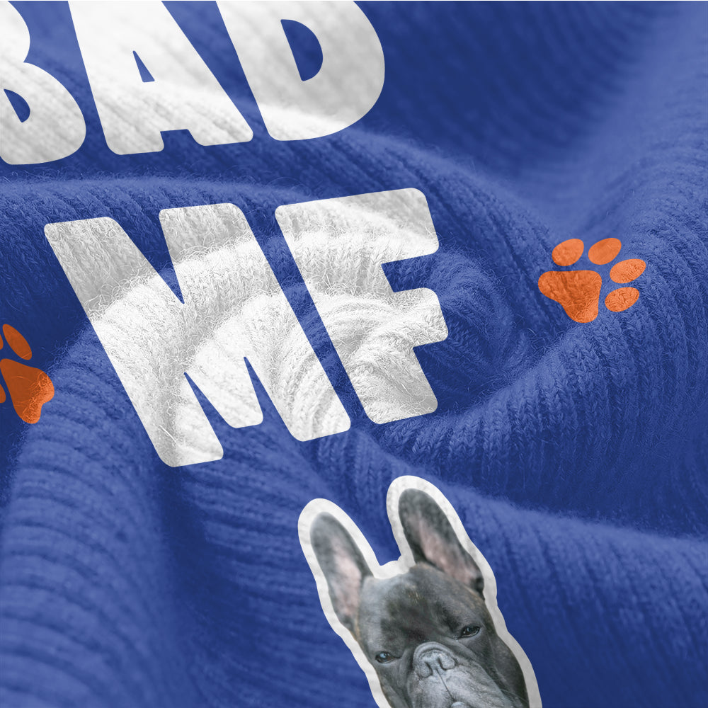 French Bulldog Winnie Personalized Wool Sweater For Frenchies Warm Dog Outfit