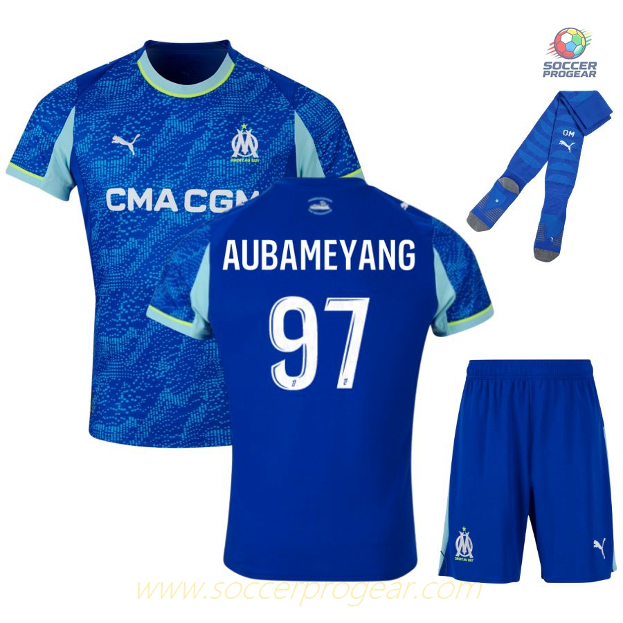 OM High Quality Third Children Jersey Set Team Jersey 2025/26 Collection Aubameyang