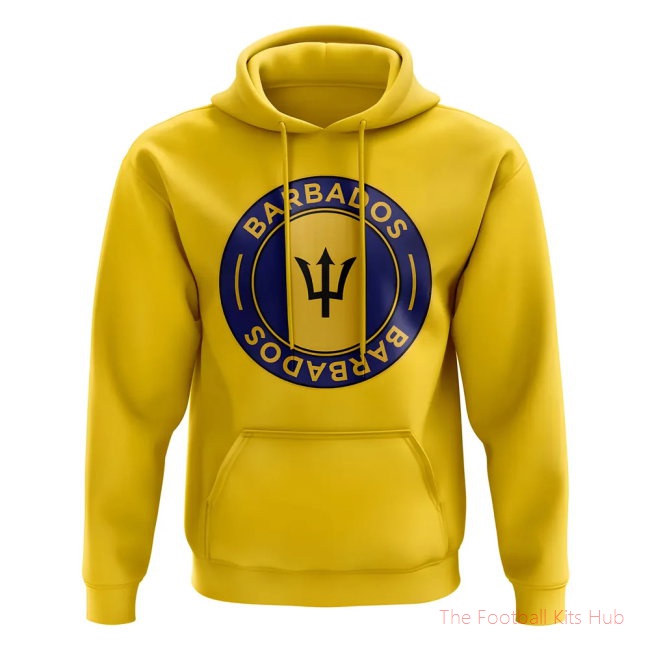Men Barbados Football Badge Hoodie (Yellow)