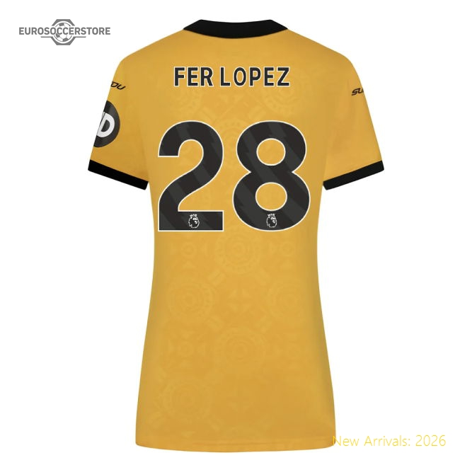 2025-2026 Wolves Home Fan Version Womens Jersey Soccer Wear
