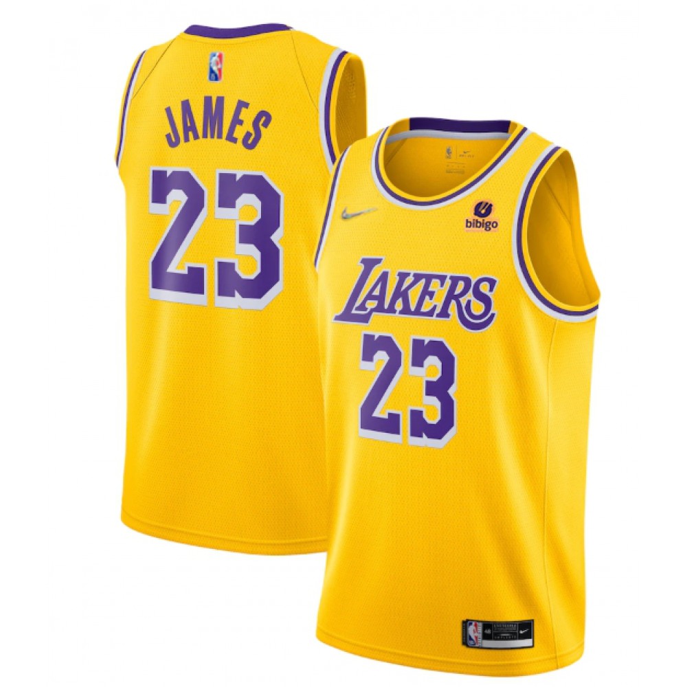Durable Jersey Los Angeles Lakers LeBron James23 Yellow - - Fan Favorite