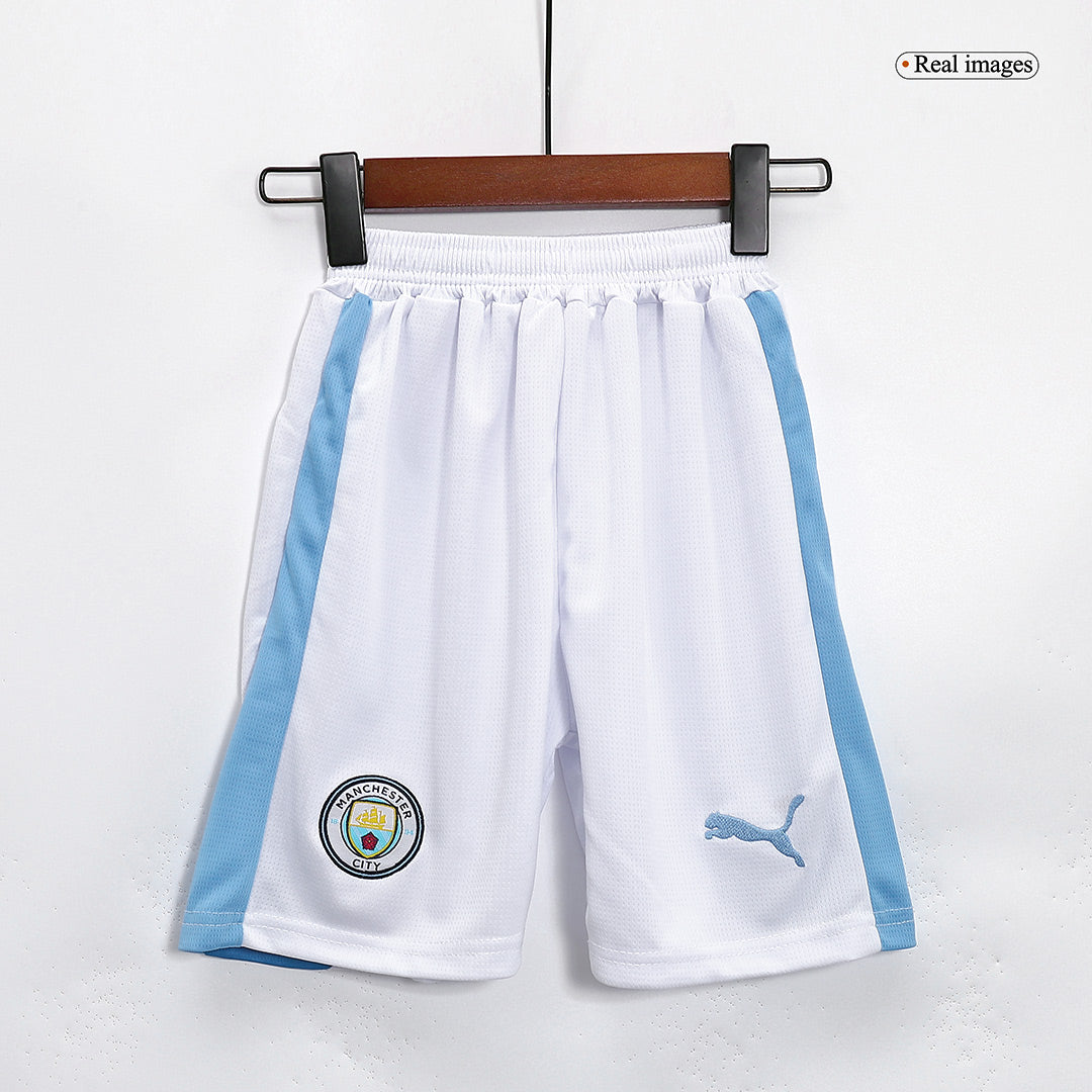 Kid's Manchester City Home Soccer Jersey Kit(Jersey+Shorts) 2023/24Aut