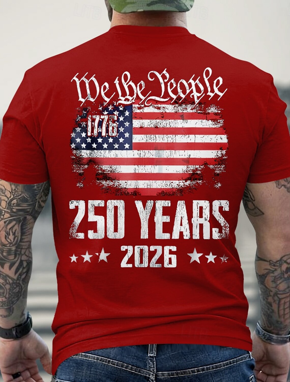 4th of July 2026 250th Memorial Day Men's 3D Print US Flag Crew Neck Short Sleeve T-Shirt Daily Street