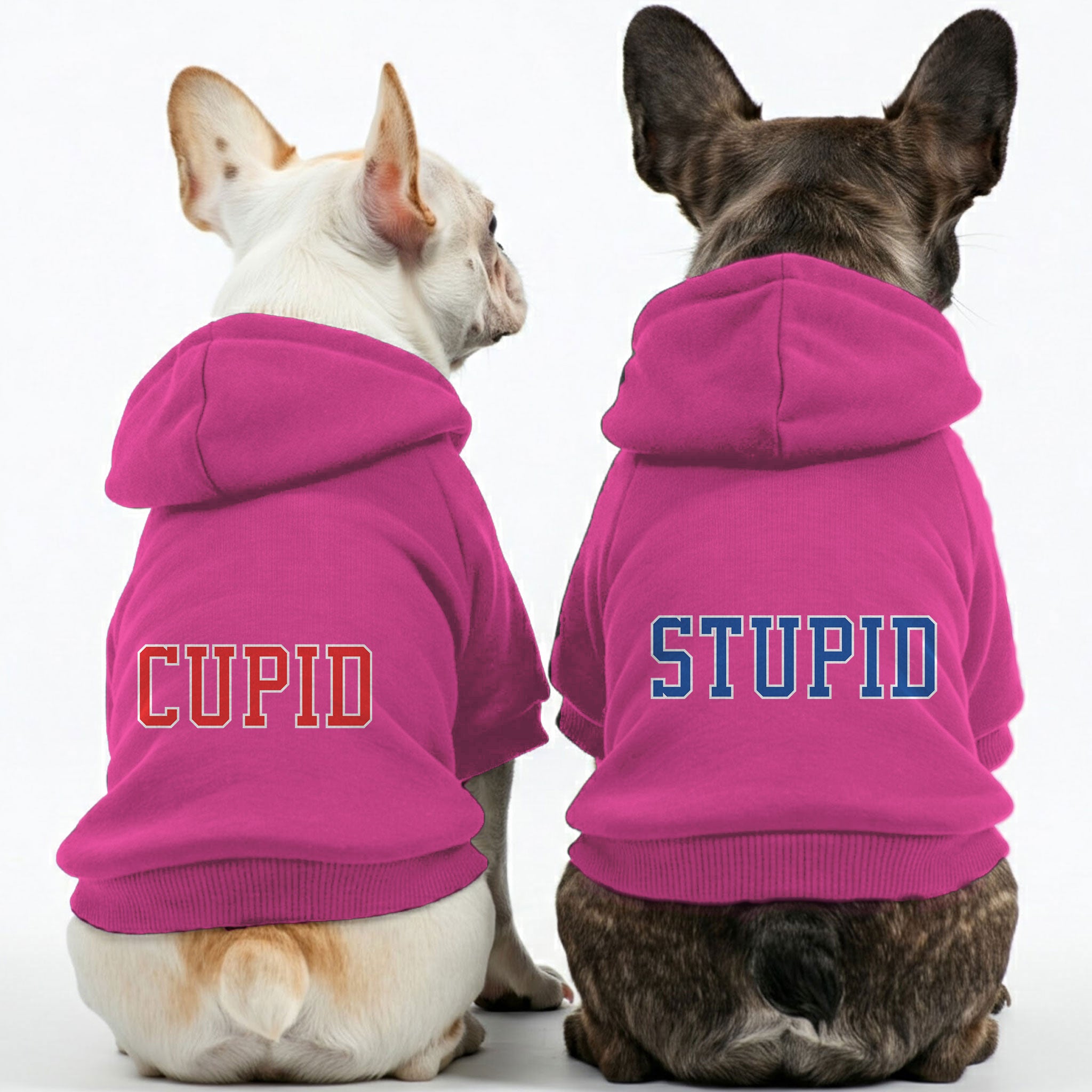 Cozy Stupid And Cupid - Matching French Bulldog Hoodies – Stylish, Co...