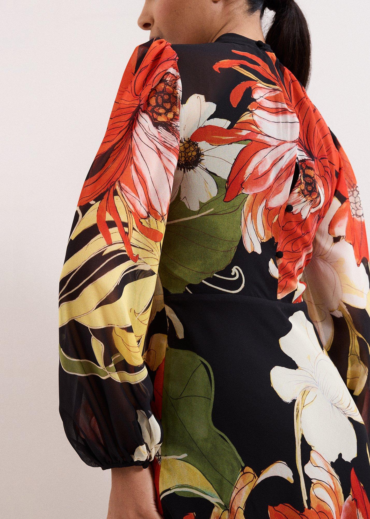 Petite Eve Floral Printed Midi Dress