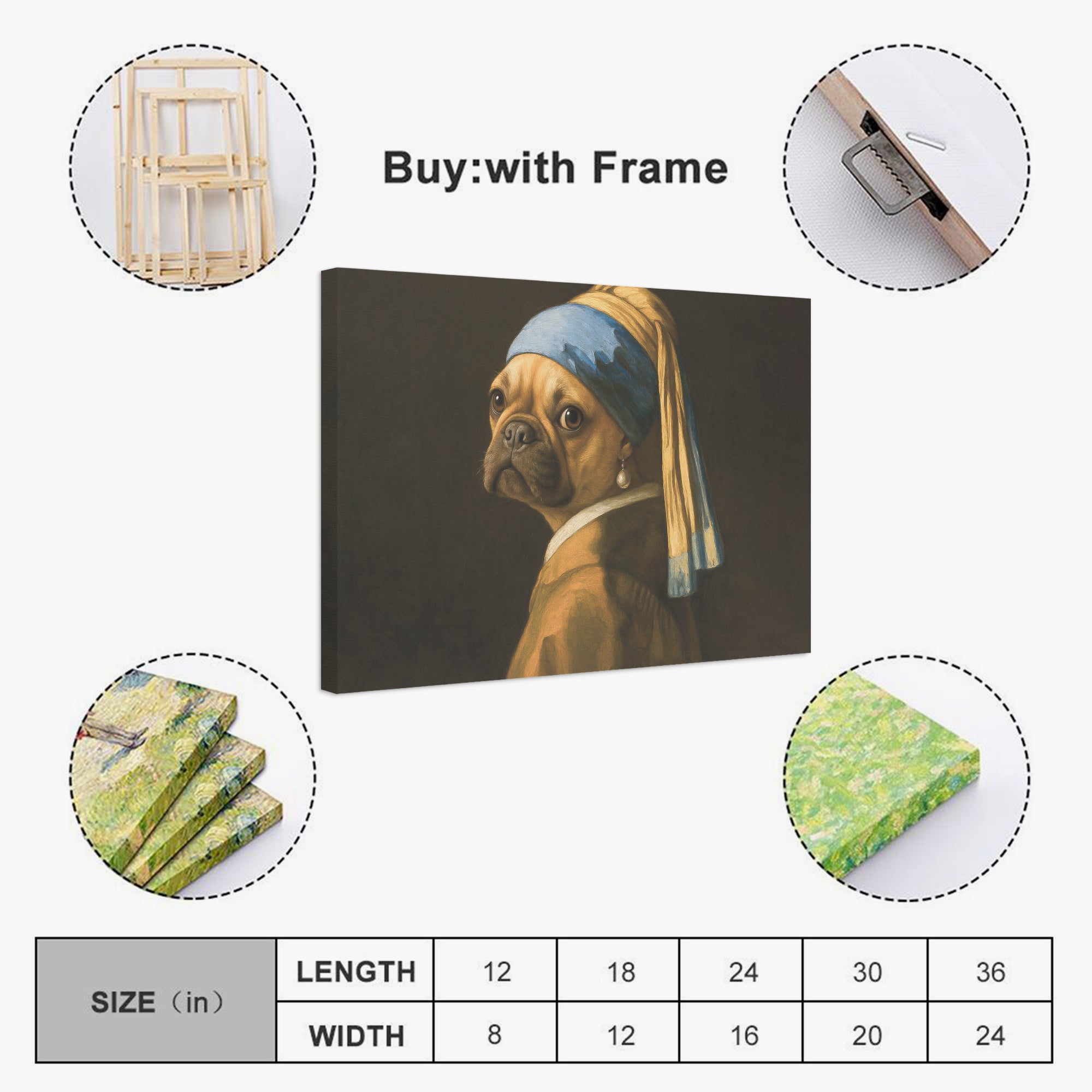 Frenchie-Fan Lola - Adorable Frenchie Canvas Wall Art for Casual Outings