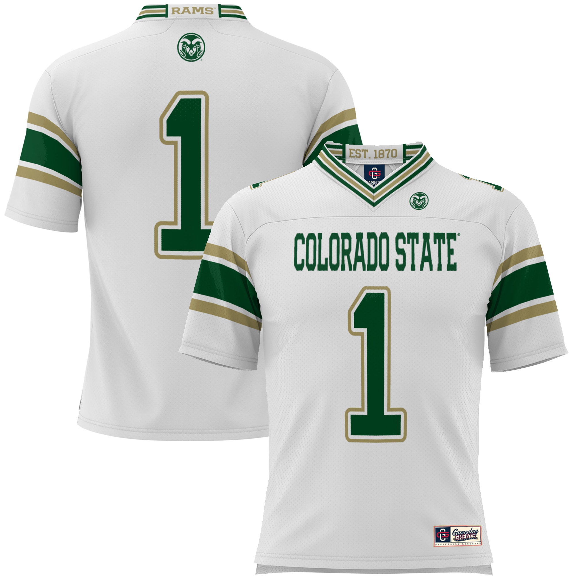 #1 Colorado State Rams GameDay Greats Endzone 26/27 Football Jersey - White