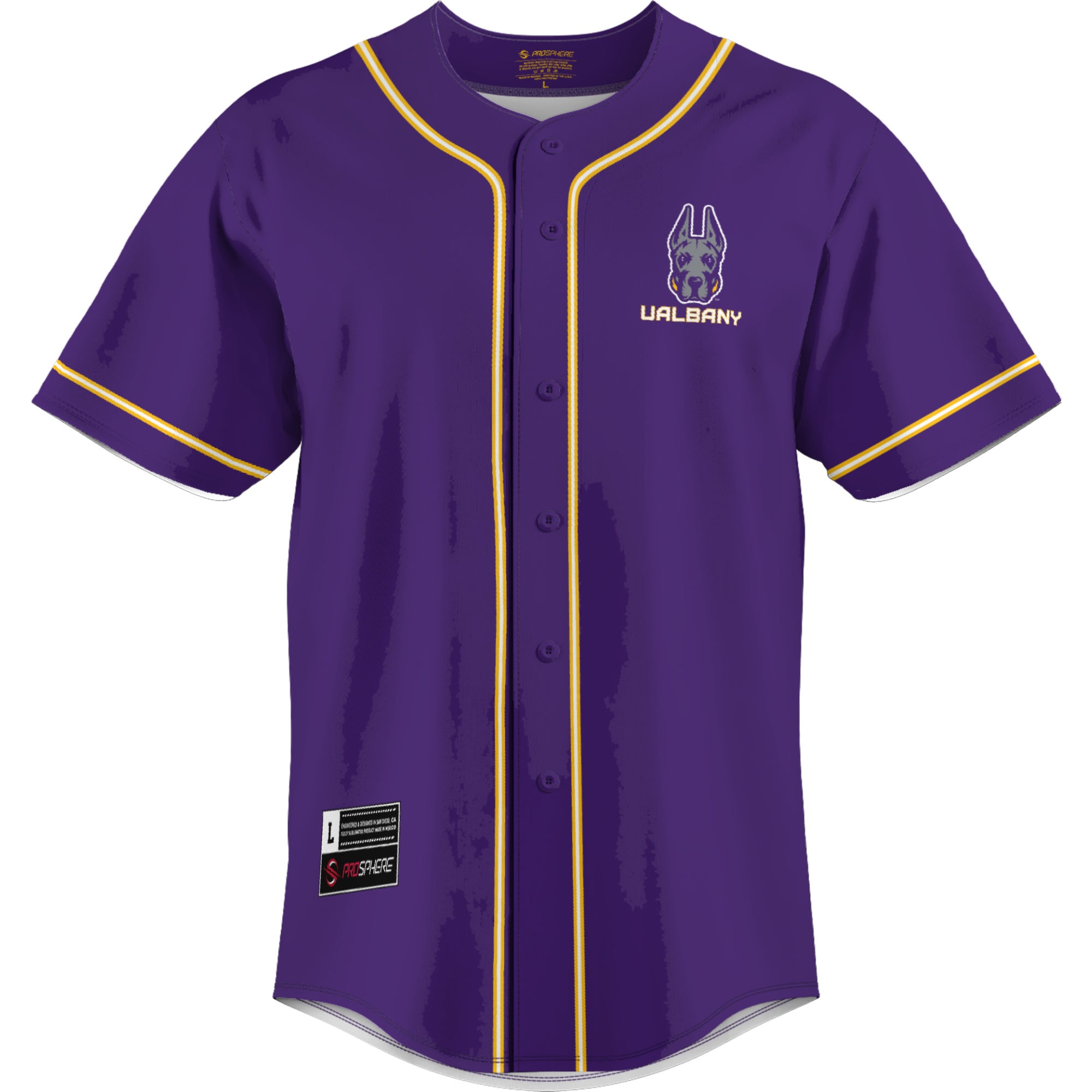 [DDG] UAlbany Great Danes GameDay Greats Youth Lightweight Baseball Jersey - Purple