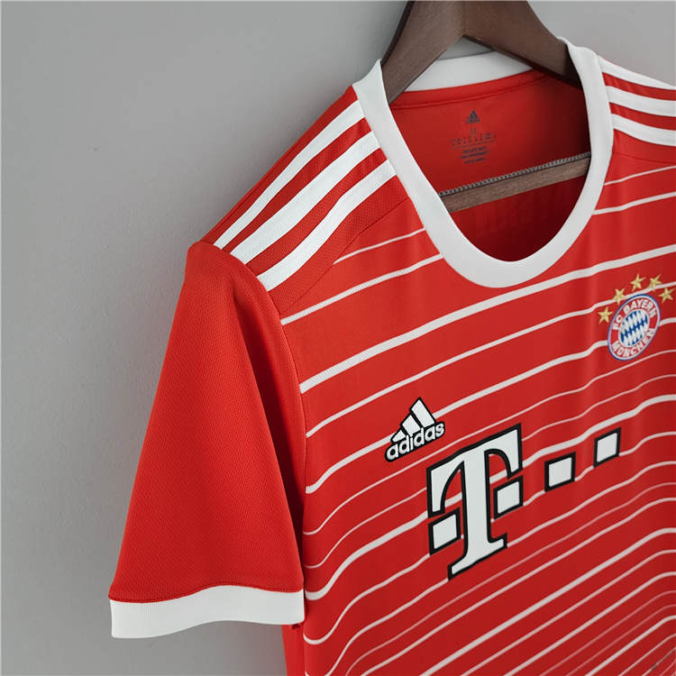 Moisture Wicking Bayern Munich 2223 Home Red Soccer Jersey Football