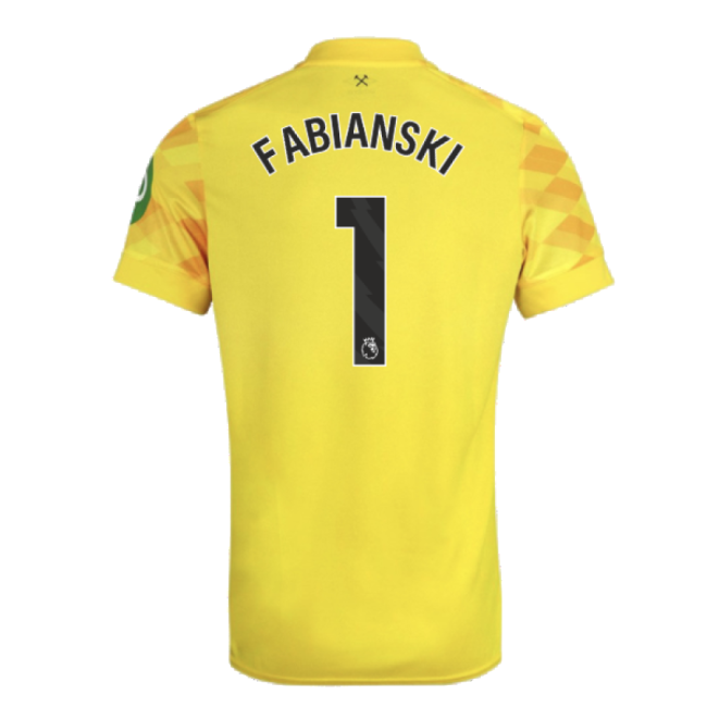 Official 2024-2025 West Ham Goalkeeper Shirt (yellow) (fabianski 1)