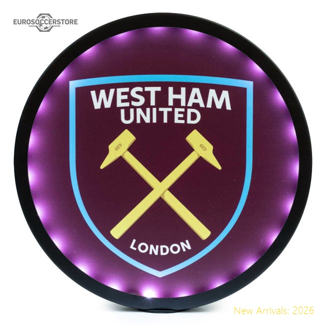 West Ham United Fc Metal Led Logo Sign Fan Edition Player Replica