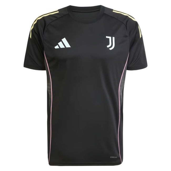 2025-2026 Juve Training Shirt (Black) UV Protection Stretch Fabric