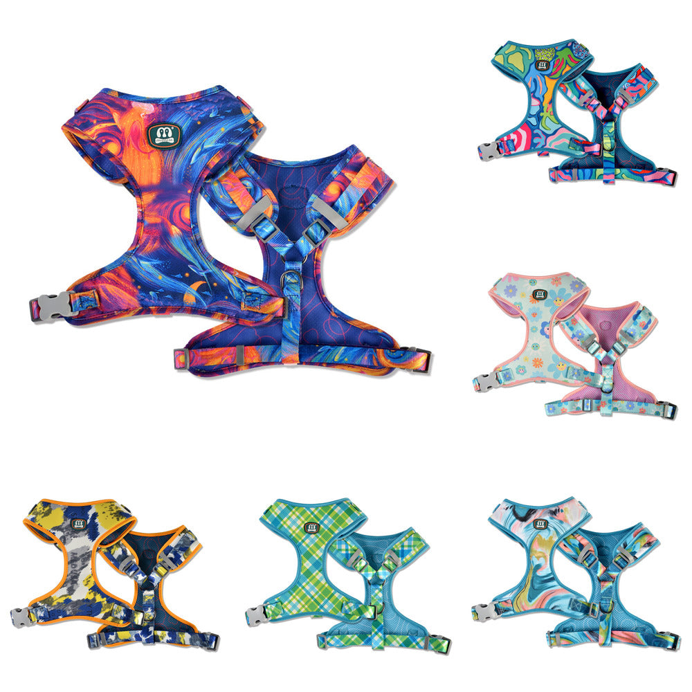 Reflective French Bulldog Harness (wk722) Summer Wear | Safe For Paws