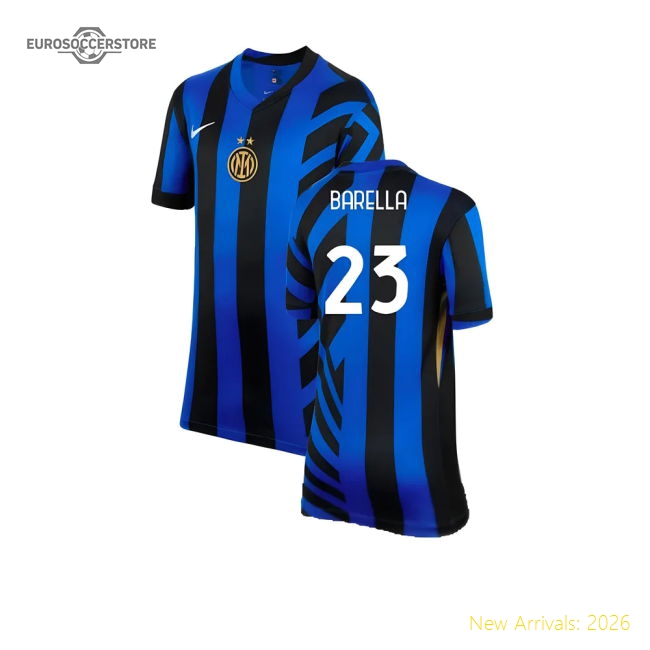 2024-2025 Inter Milan Home Shirt (kids) (barella 23) - Official Design