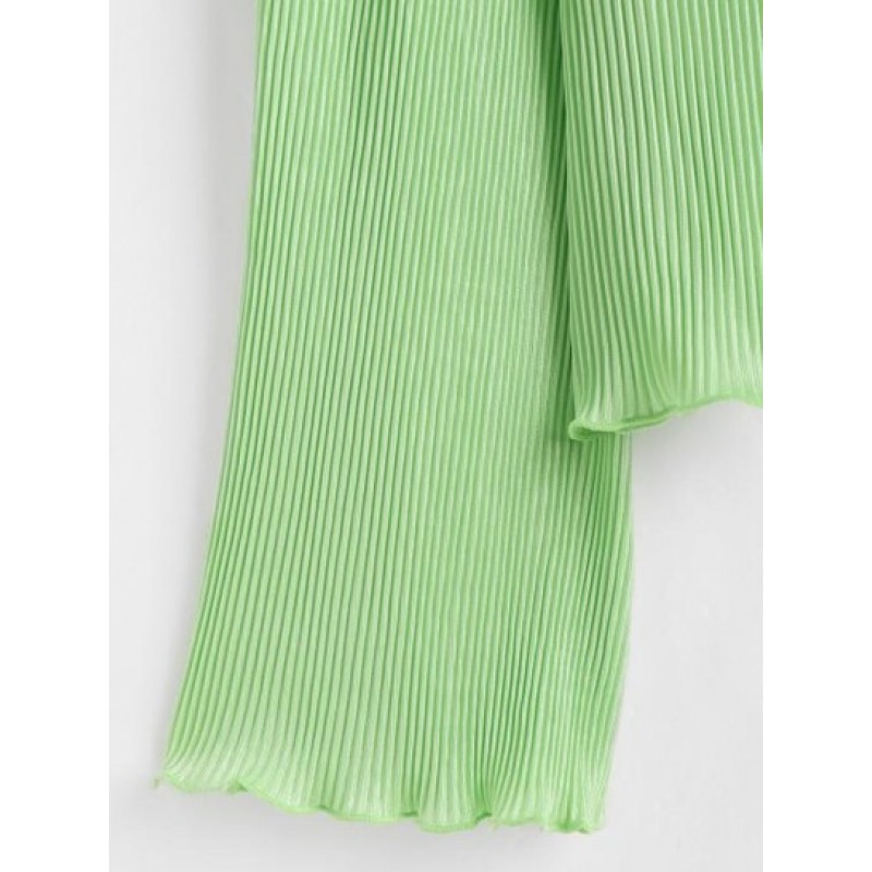 Plisse Bell Sleeve Shirt BD9771