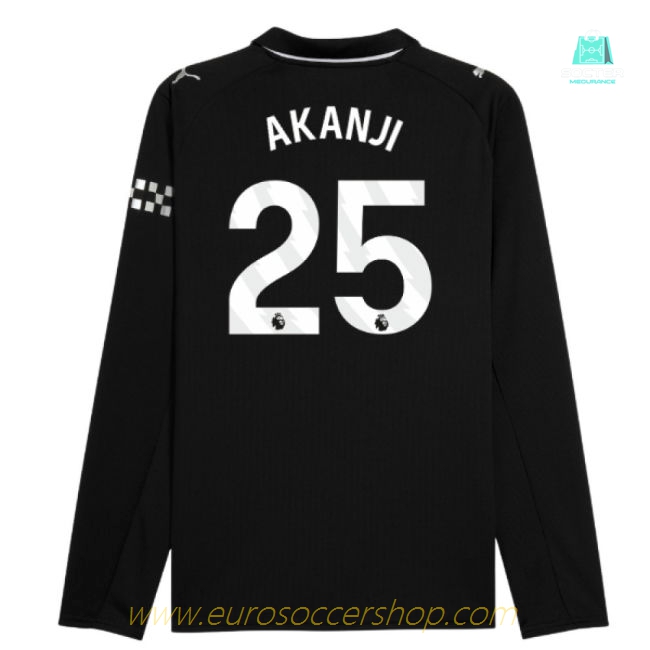 2025-2026 Man City Long Sleeve Away Shirt (Akanji 25)