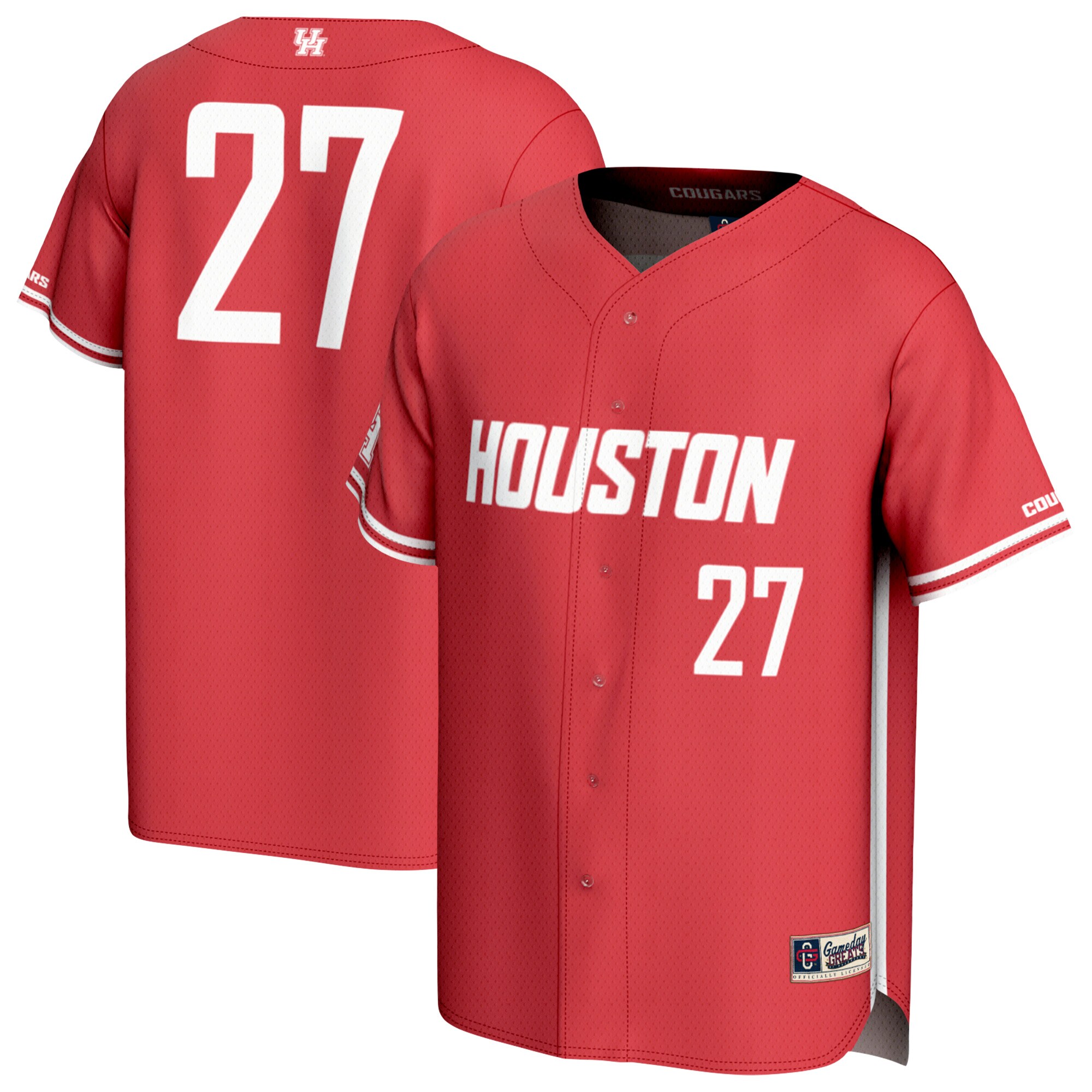 [DDG] Houston Cougars GameDay Greats Youth Lightweight Collegiate Baseball Fashion Jersey - Red