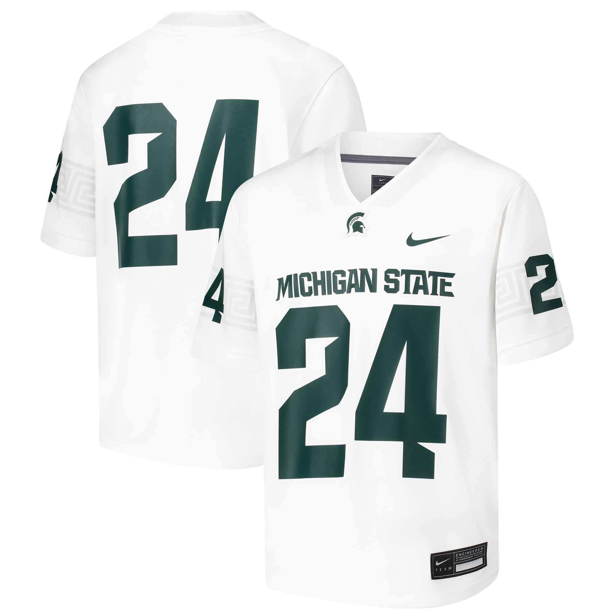 Youth #24 White Michigan State Spartans Football Jersey
