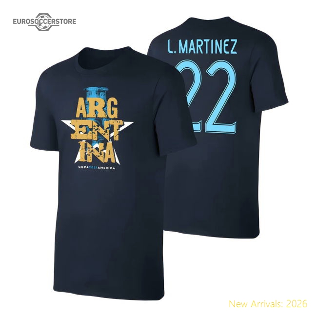 Top-grade La Albiceleste Ca2021 Qualifiers T-shirt Lautaro Dark Blue