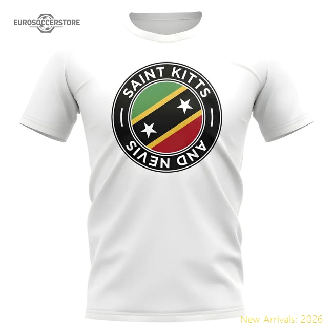Saint Kitts And Nevis Football Badge T-shirt (white) - World Cup Edition