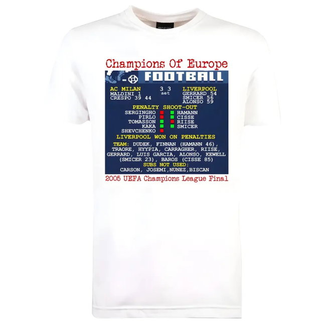 2005 Champions League Final Retrotext supporter T-Shirt (Unisex