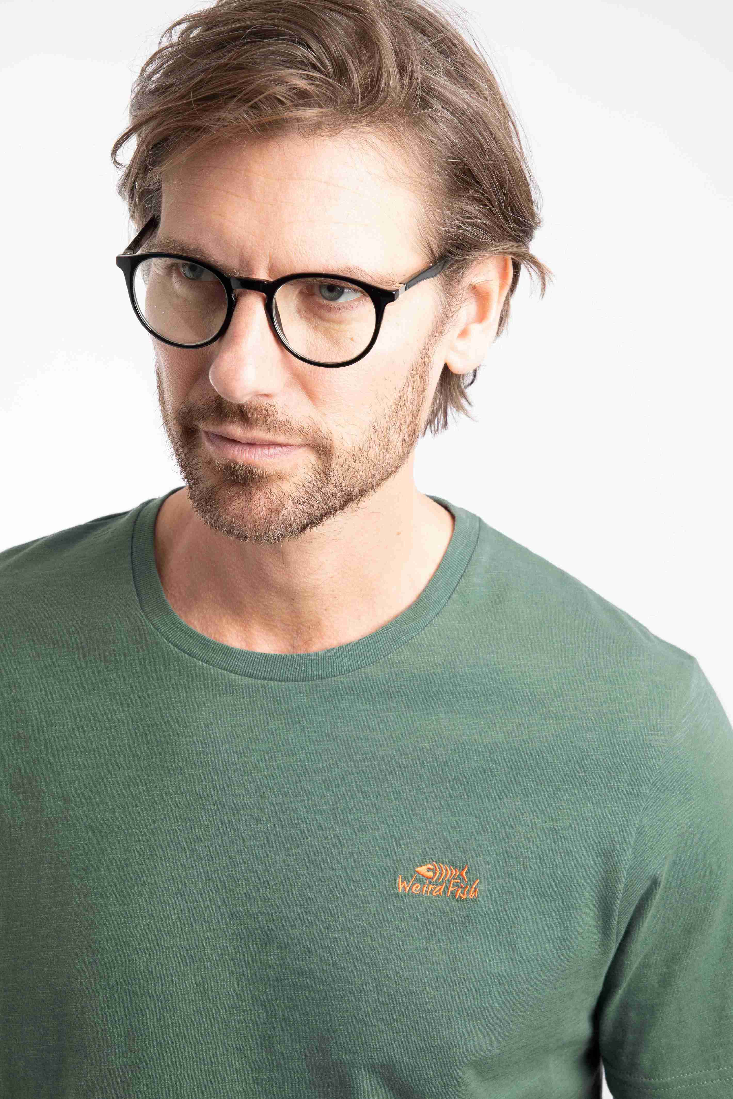 Fished Branded T-Shirt Dusky Green
