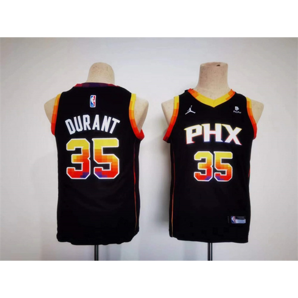 Youth Phoenix Suns #35 Kevin Durant Black 2022/23 Statement Edition Stitched Basketball Jersey