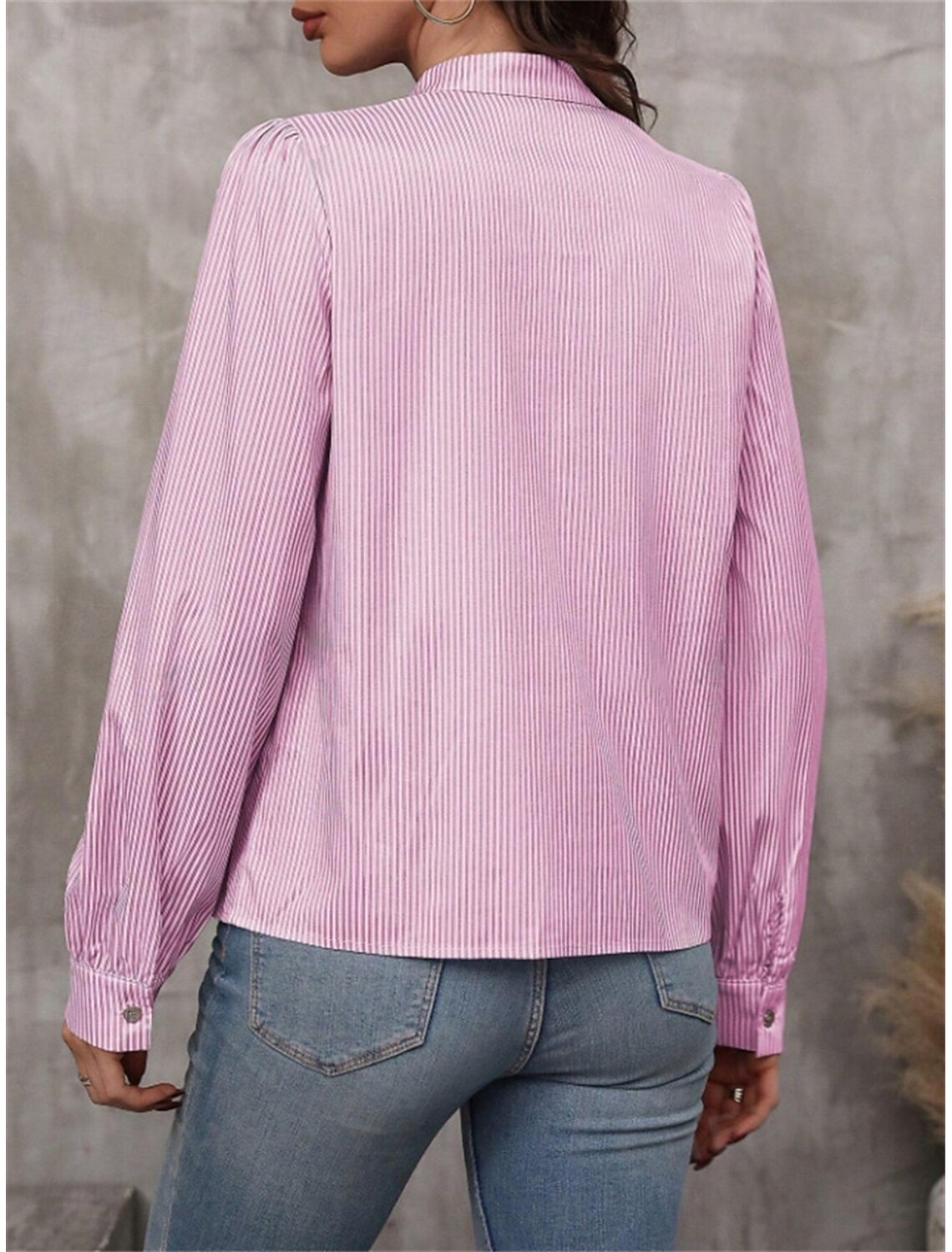 Women's Shirt Blouse Stylish Casual Striped Regular Tops Long Sleeve V Neck Patchwork Regular Fit Work Daily Going out Summer Spring Fall