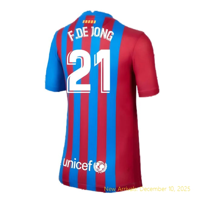 2021-2022 Barcelona Barca Premium Home Shirt (F.DE JONG 21) - Sale